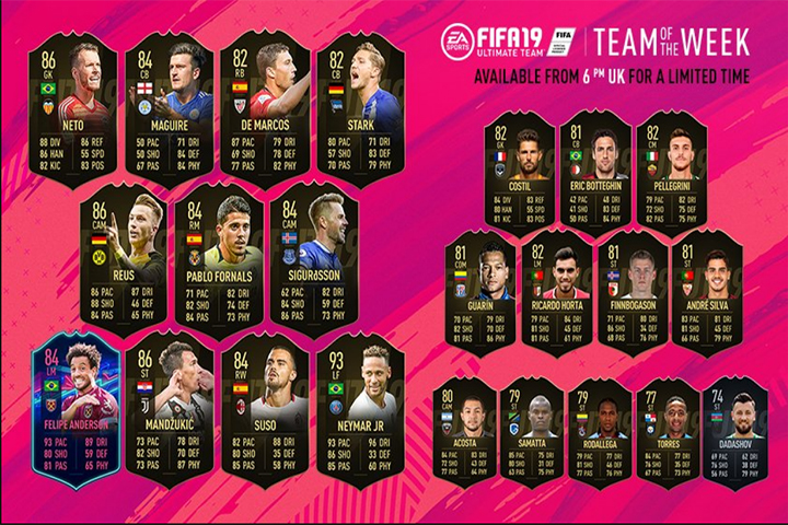 FIFA 19 : TOTW, l'équipe de la semaine 3 - FUT