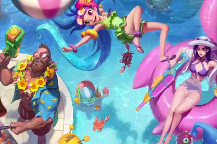 LoL : Skins Pool-Party 2018 - Zoé, Caitlyn et Gangplank