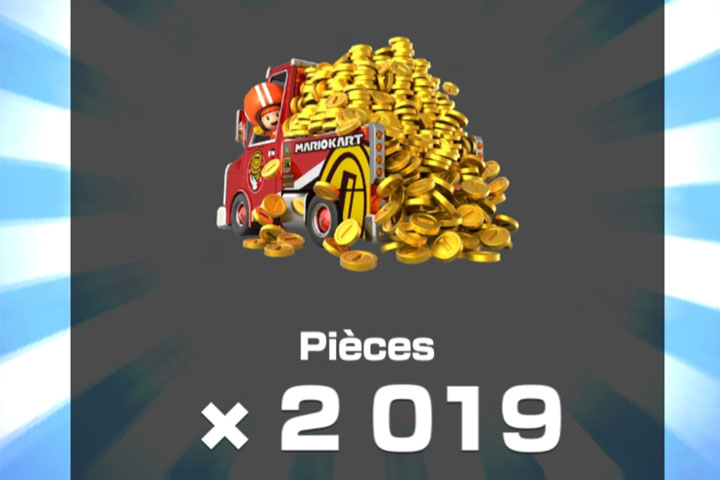 2019 pièces en cadeau sur Mario Kart Tour