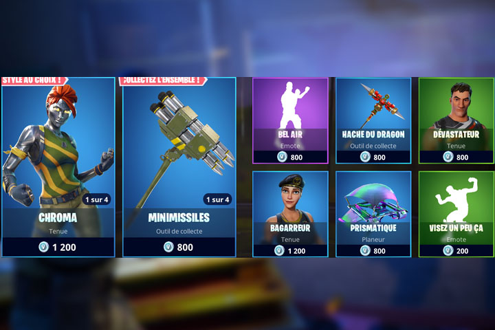 Boutique Fortnite 12 mai