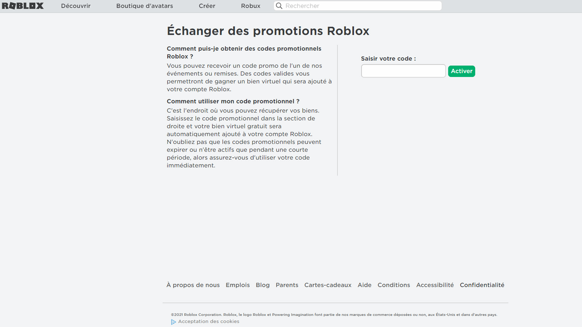 Code promo Roblox, comment activer ?