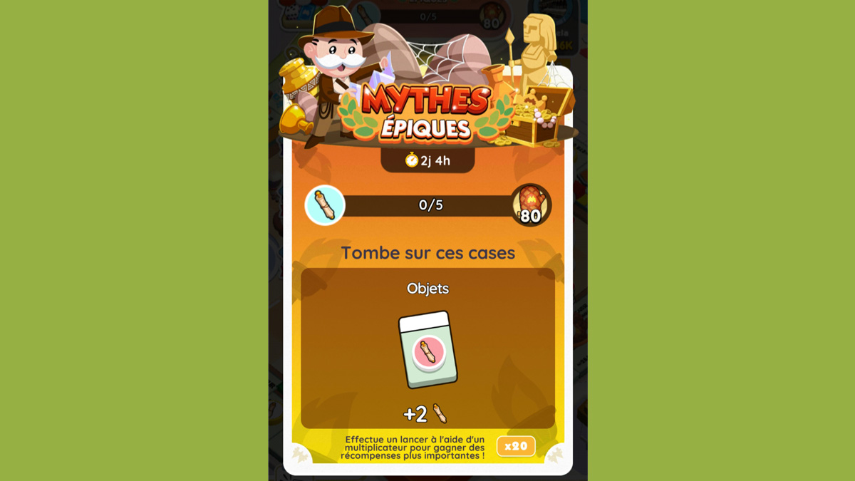 Mythes épiques Monopoly GO, paliers, récompenses et durée pour l'événement de novembre 2023