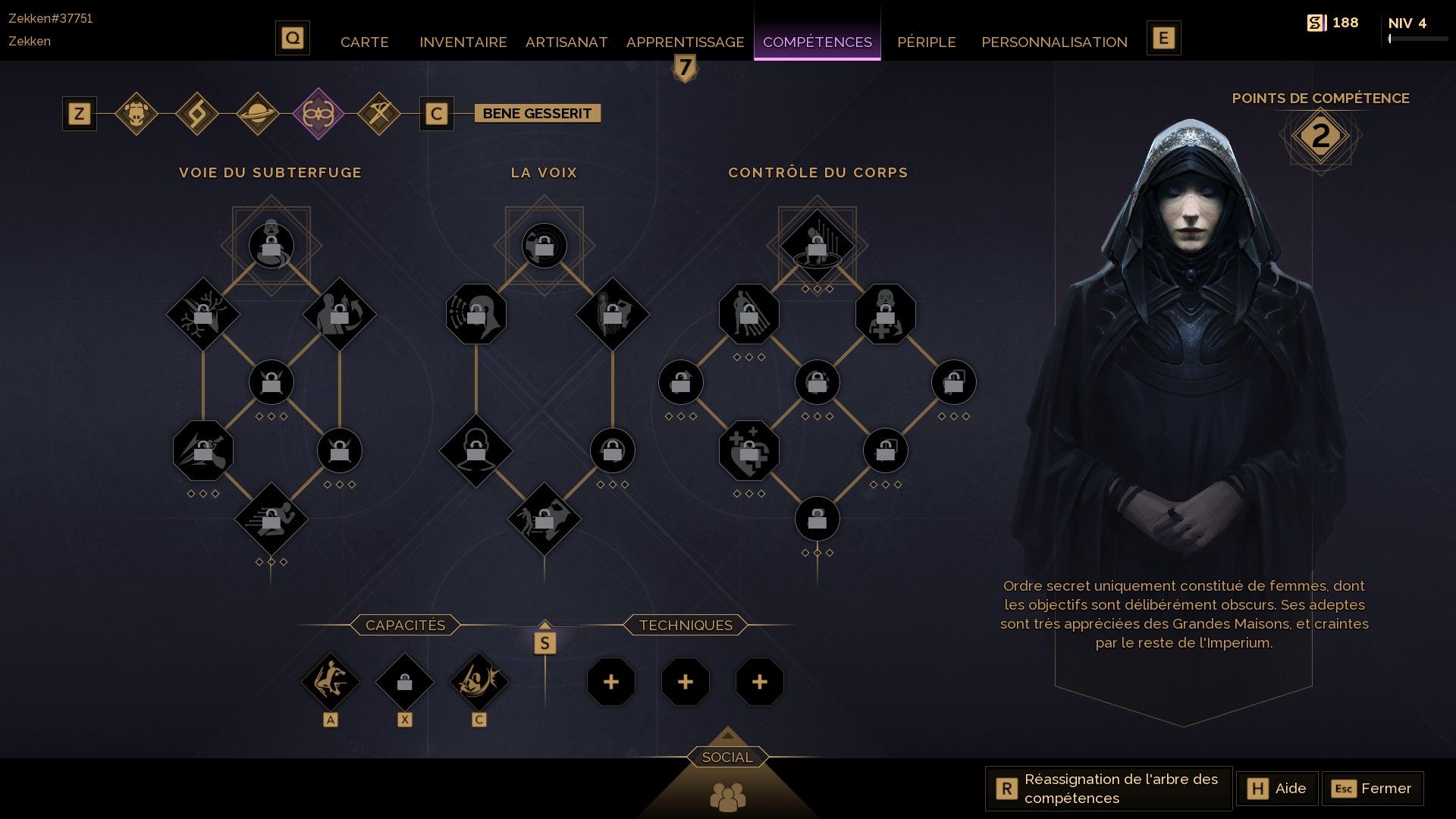 Build Bene Gesserit sur Dune Awakening : quels sorts prendre dans l'arbre de compétences de la classe ?