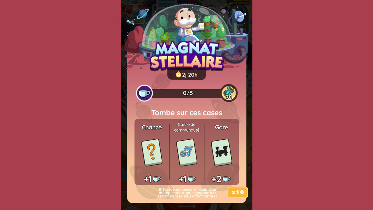 Magnat stellaire Monopoly GO, paliers, récompenses et durée pour l'événement d'août 2024
