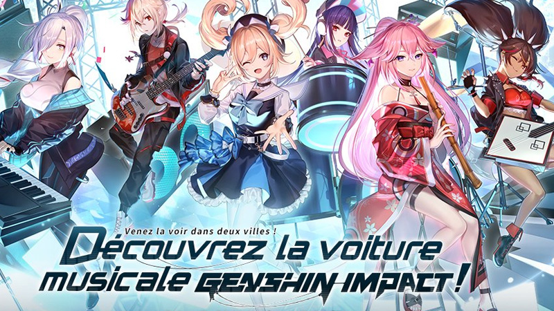 Quel est l'itinéraire de la voiture musicale Genshin Impact à Paris et Marseille ?