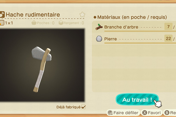 Animal Crossing New Horizons : Outils, comment les fabriquer, guide et astuce