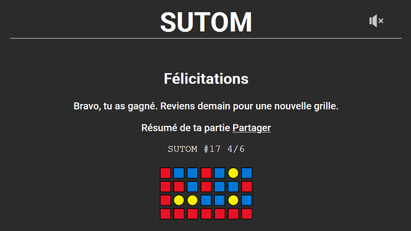 Quel est le mot du 25 avril sur Sutom ?