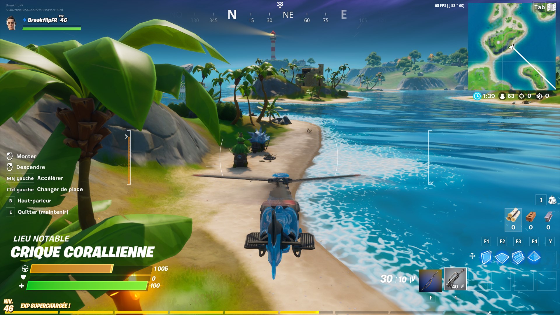 Fortnite : Visiter la Crique Coralienne, la Cabane isolée et l'Avion écrasé sans nager en une seule partie, défi semaine 5 saison 2