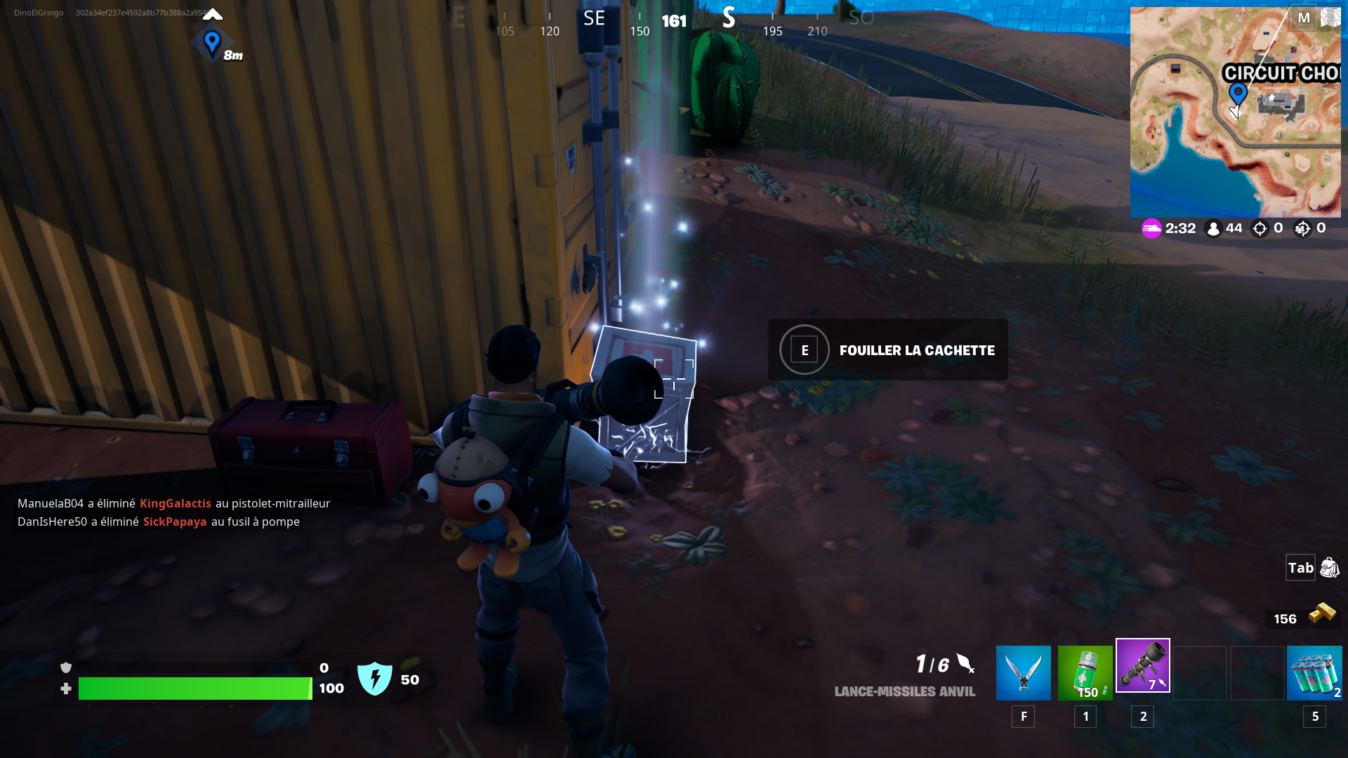 Récupérer des renseignements dans une cachette dans Fortnite, défi saison 2 chapitre 3