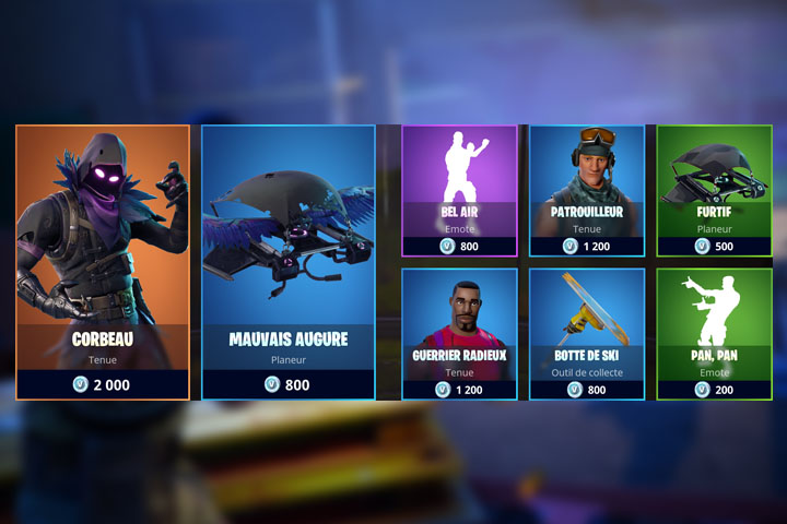 Boutique Fortnite 6 avril