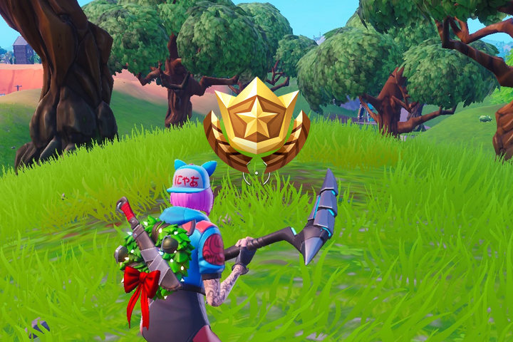 Fortnite : Fouiller là où le couteau pointe sur l'écran de chargement Carte au trésor, défi semaine 6 saison 8