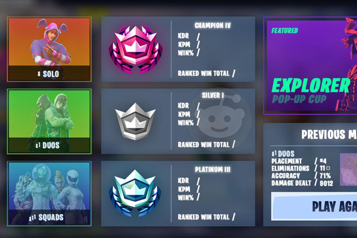 Fortnite : Ranked Royale, fan concept pour le mode classé à élo
