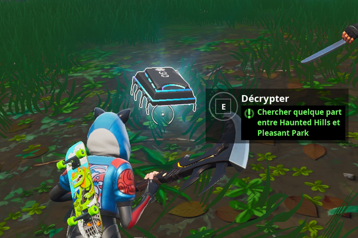 Fortnite : Puce 27 Décryptage, Chercher quelque part dans le carré A4 de la carte, Défi