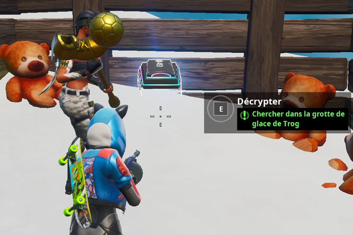 Fortnite : Puce 49 Décryptage, Chercher dans la grotte de glace de Trog, Défi