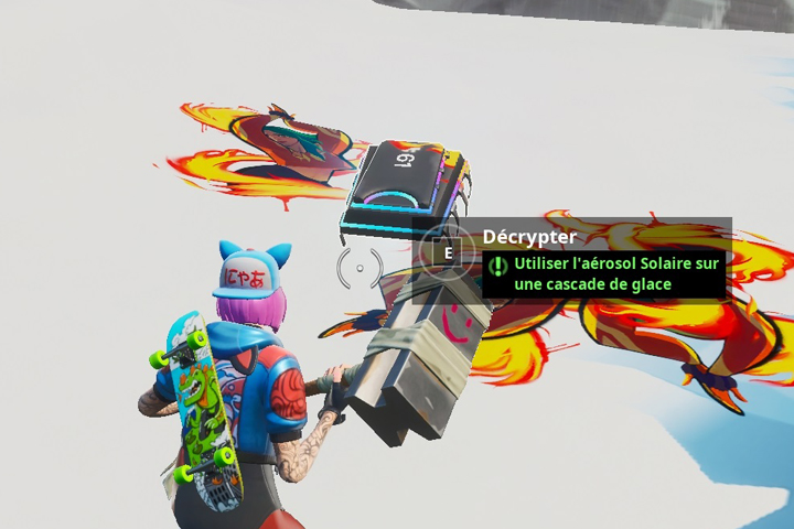 Fortnite : Puce 61 Décryptage, Utiliser l'aérosol Solaire sur une cascade de glace, Défi