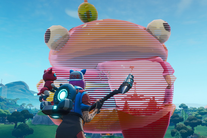 Fortnite : Danser à l'intérieur d'un hologramme de tête de Durr Burger, défi semaine 4 saison 9 - Étape 2