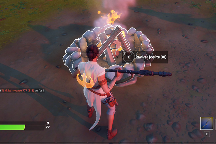 Fortnite : Raviver un feu de camp, manger une pomme, manger un champignon, défi semaine 8 saison 2