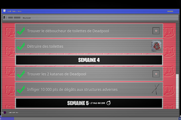 Fortnite : Défis Deadpool Semaine 5 indisponibles le 20 mars