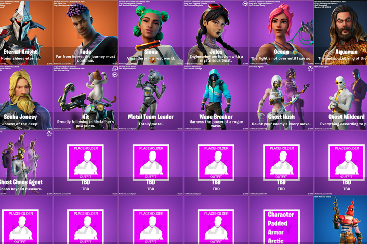 Les skins de la saison 3 de Fortnite, fuite du patch 13.0