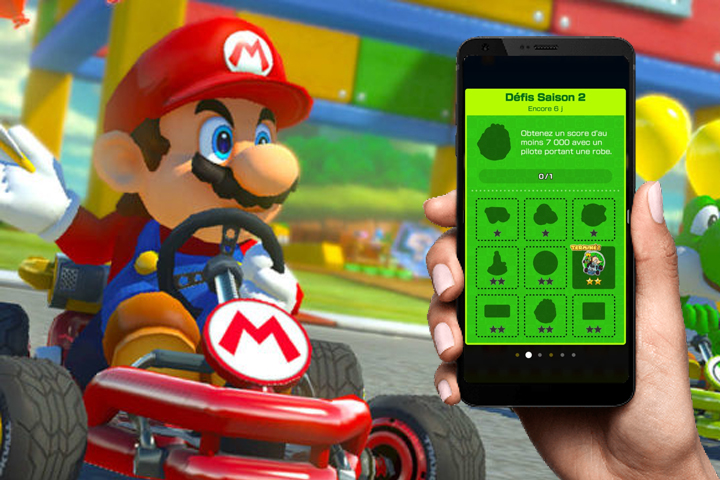 Mario Kart Tour : Pilote portant une robe, score d'au moins 7000, astuce pour le défi