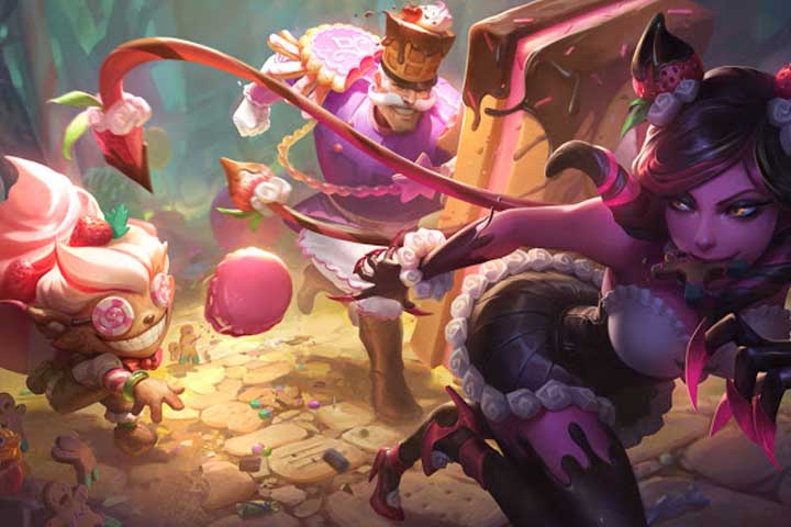 LoL : Nouveaux skins Folie sucrée pour Braum, Evelynn, Ziggs et Zilean - Sugar Rush