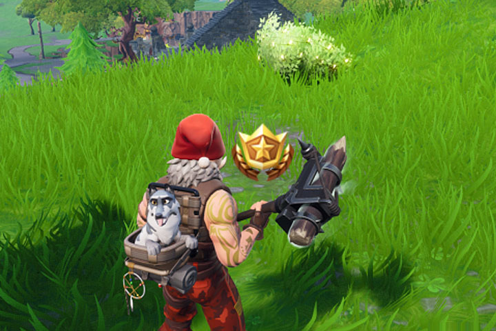 Fortnite : Chercher entre un géant de pierre, une tomate couronnée et un arbre dans un cercle, défi semaine 5 saison 7