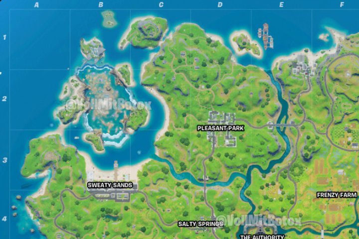 Fortnite : Dernière carte de la saison 3, map définitive quand le niveau de l'eau aura baissé et qu'il n'y aura plus d'inondation