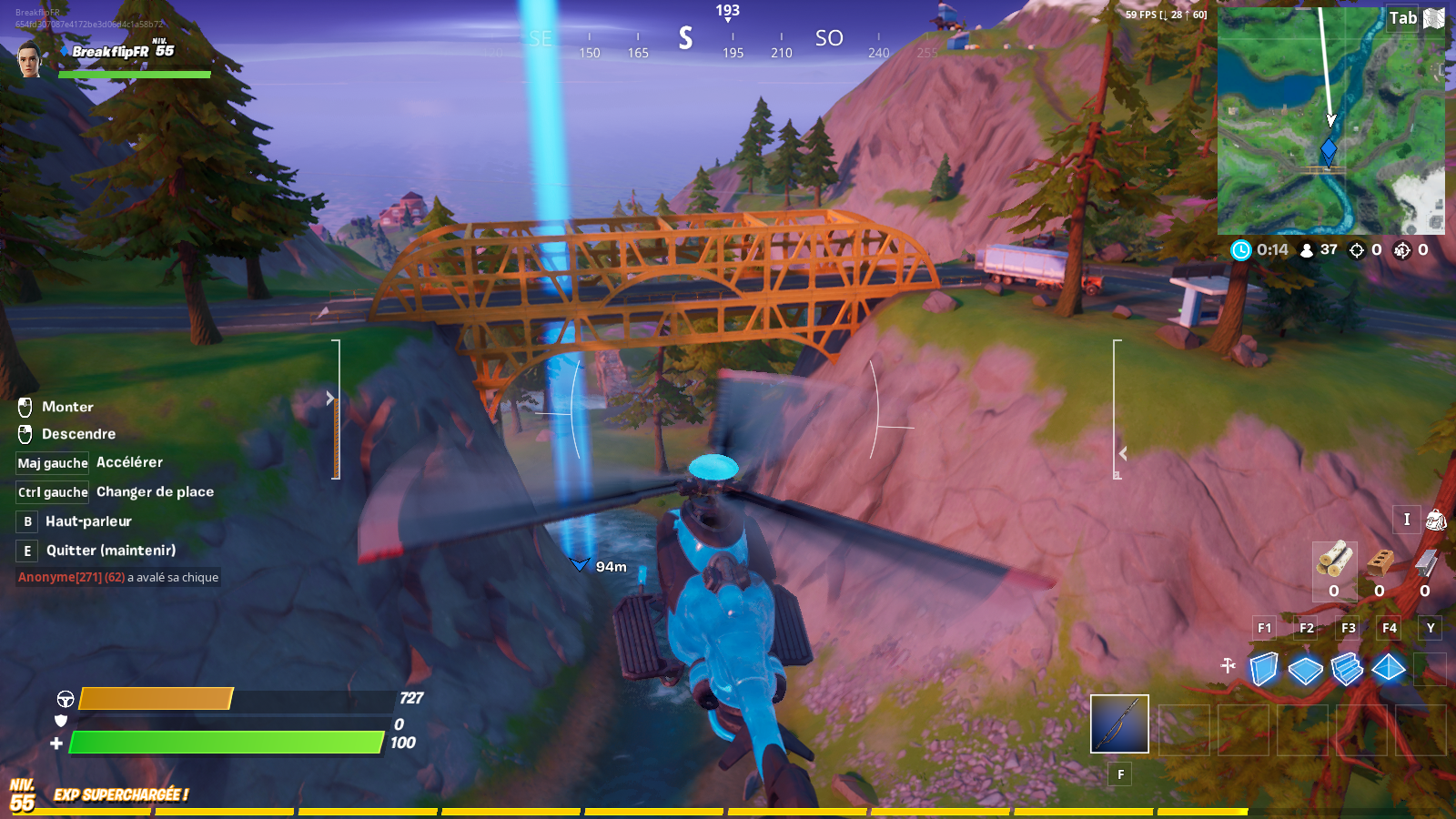 Défi : Visiter les ponts en acier rouge, jaune, vert, bleu et violet