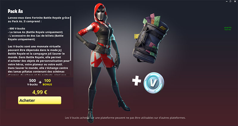 Nouveau pack de skins à 5€