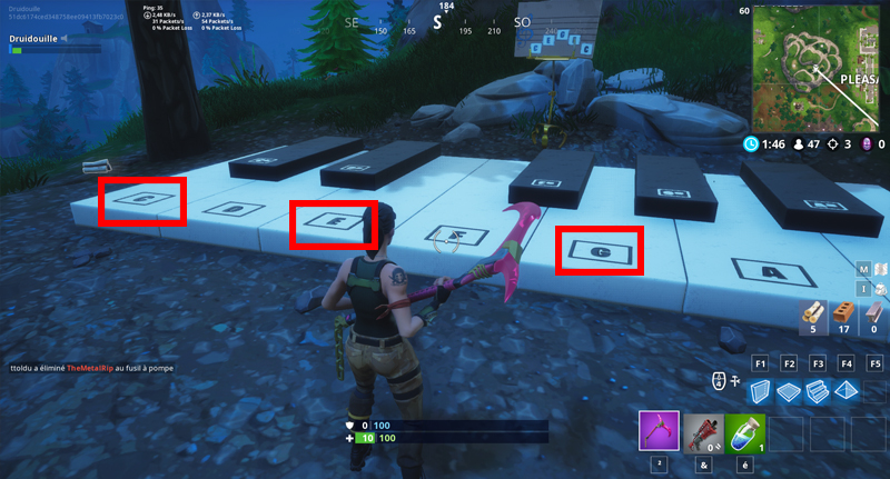 Défi : Jouer la partition sur le piano près de plesant park