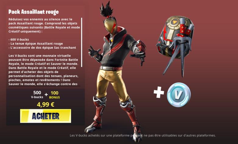 Le pack Assaillant rouge dispo