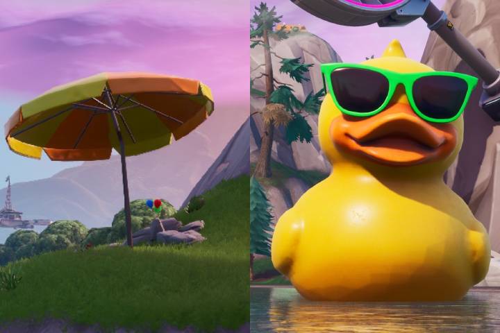 Fortnite : Visiter un parasol géant et un énorme canard en plastique en une seule partie, défi 14 jours de l'été