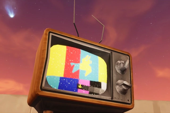 Fortnite : Télévision suspecte à Tilted Towers, signe de l'arrivée de la météorite ?