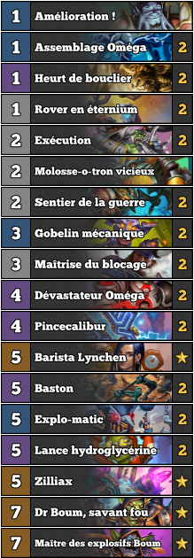 Hearthstone Decklist Guerrier Bombes Méca Éveil des ombres