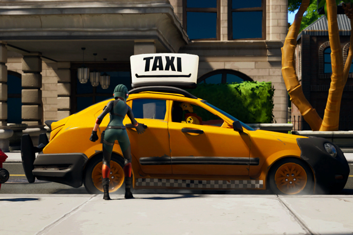 Taxis tilted, mode de jeu Fortnite avec des taxis