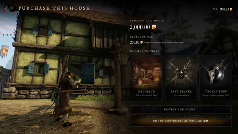 Comment acheter une maison ou un logement dans New World ?