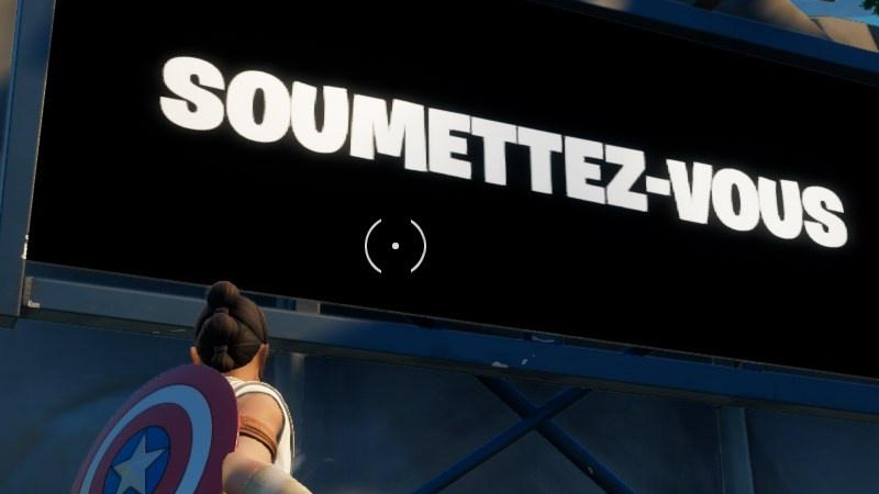 S'équiper d'un détecteur, puis désactiver un panneau d'affichage extraterrestre en une seule partie dans Fortnite, défi saison 7