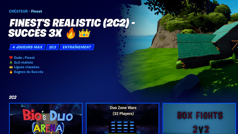 Comment rejoindre Finest 2v2 dans Fortnite pour les Jeux des îles ?