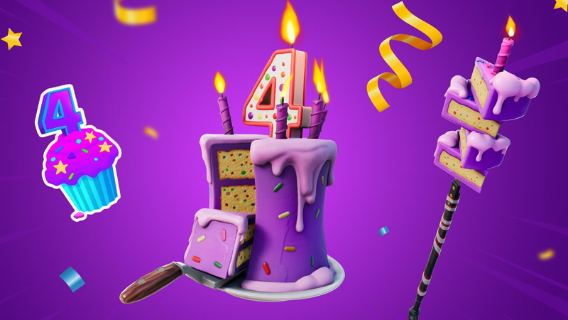 Défis d'anniversaire Fortnite des 4 ans, liste des quêtes en saison 8