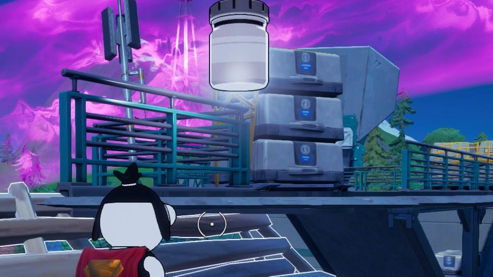 Trouver des bocaux gris robot à l'antenne anéantie dans Fortnite, défi saison 8