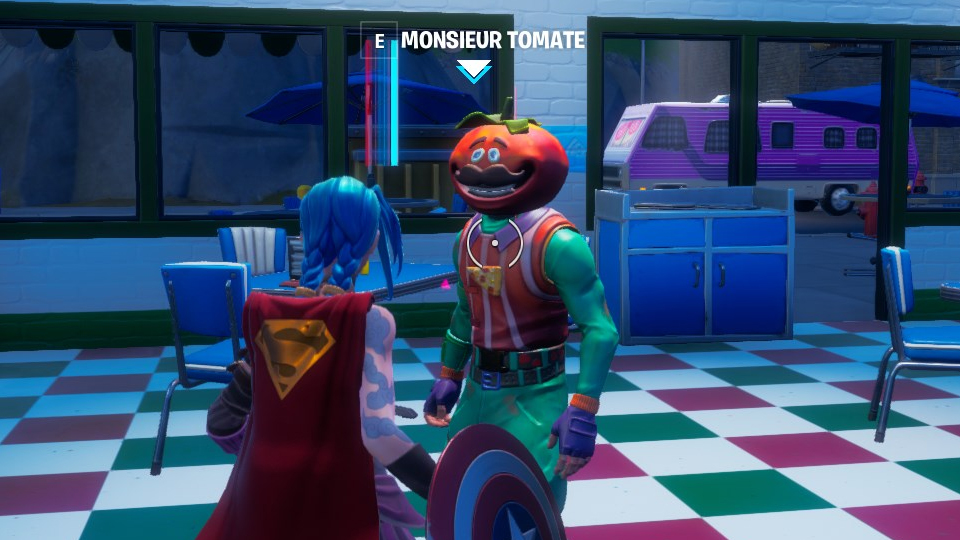 Prendre des parts de pizza dans un objet Soirée Pizza, défi Fortnite semaine 8 saison 1 chapitre 3