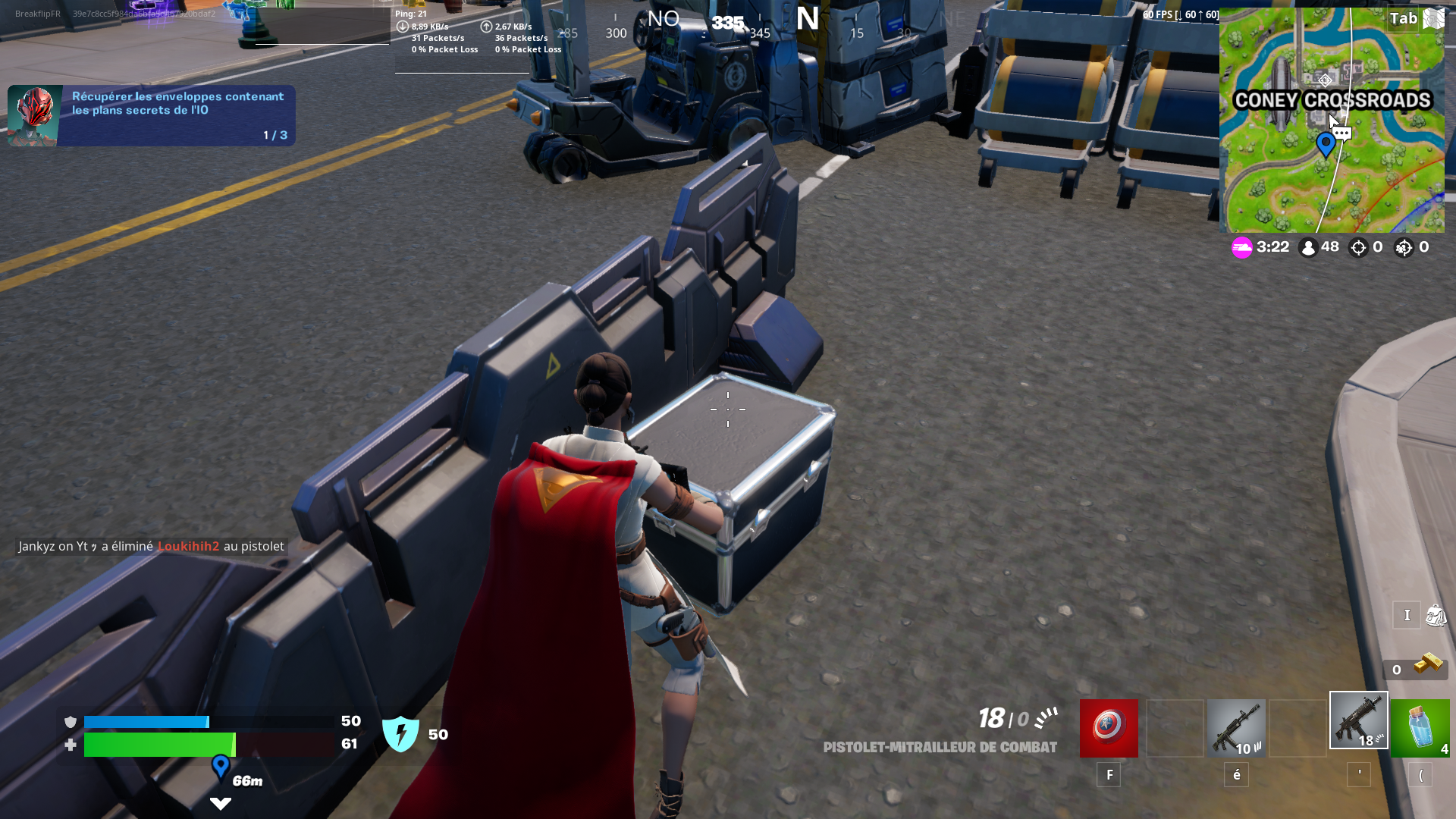 Récupérez les enveloppes contenant les plans secrets de l'IO, défi Fortnite saison 2 chapitre 3