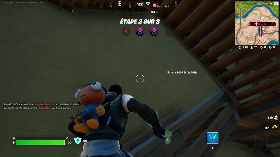 Escalader 5 fois en 5 s dans Fortnite, défi semaine 6 saison 2 chapitre 3