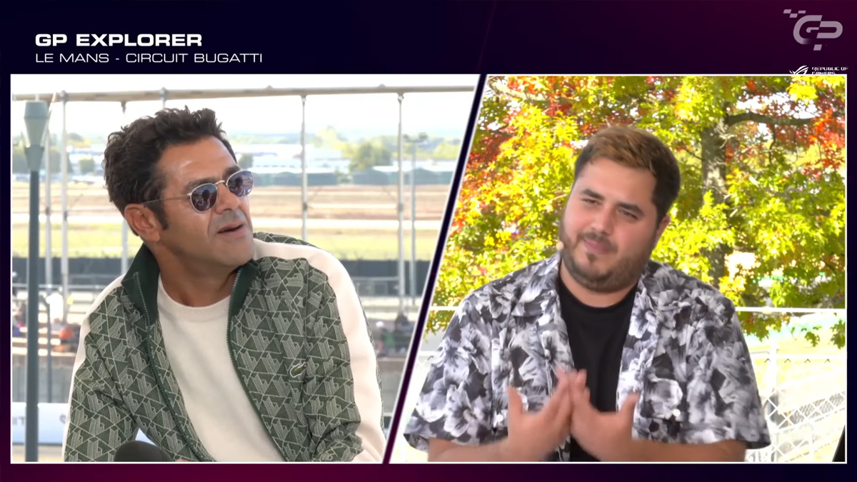 Jamel Debbouze s'exprime lors du GP Explorer sur le plateau de Doigby