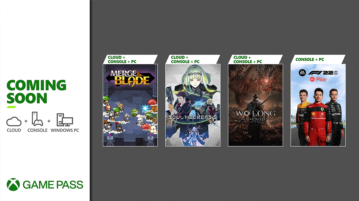 Xbox Game Pass : de nouveaux jeux bientôt disponibles, dont Wo Long : Fallen Dynasty, Soul Hackers 2 et F1 22