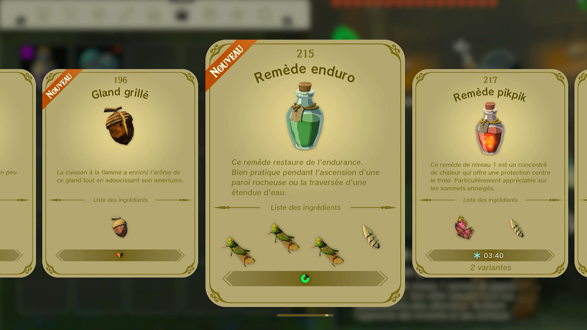 Remède ignifus Zelda Tears of the Kingdom, comment le fabriquer ?