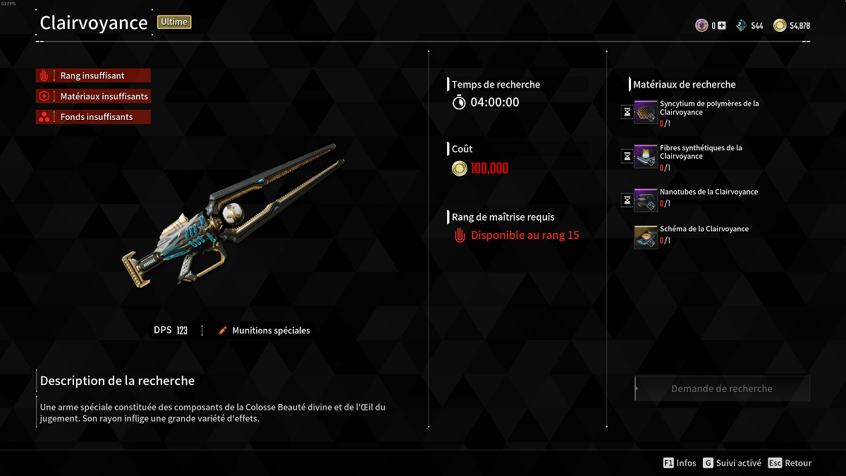 Clairvoyance comment obtenir l'arme dans The First Descendant ?