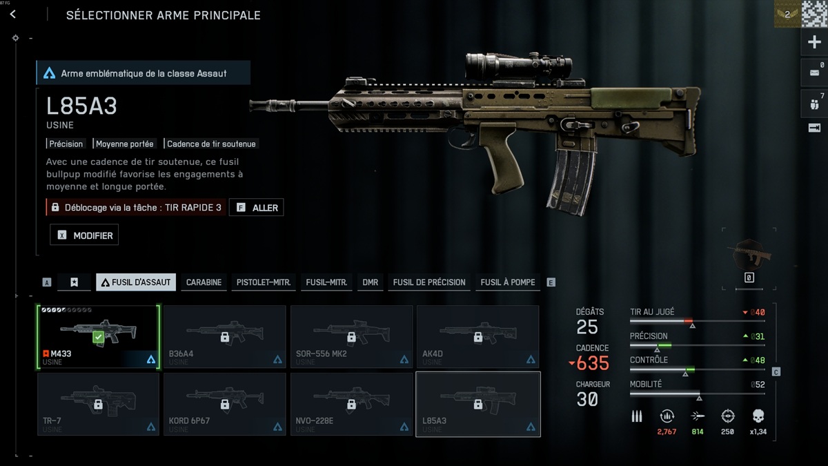 L85A3 BF6 : Quels accessoires et build prendre pour ce Fusil d'Assaut sur Battlefield 6 ?