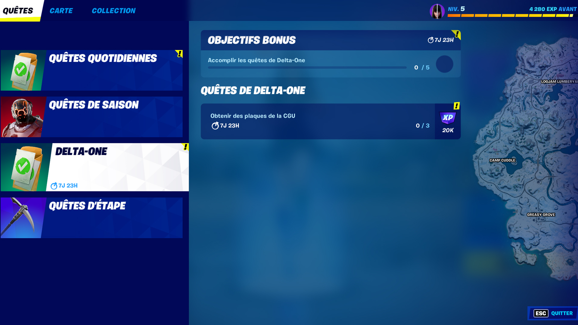 Défis Delta One Fortnite, liste des quêtes au Chapitre 3