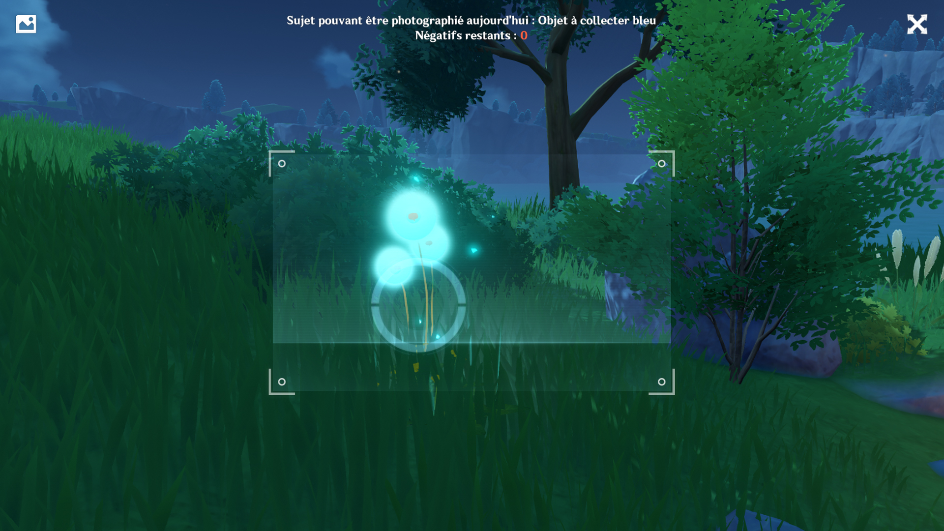 Objet bleu Genshin Impact, que faut-il photographier ?